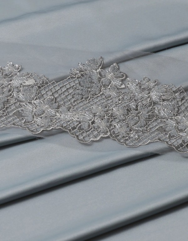 Gemline Lace Mix & Match - Blueish Grey + Satin Powder Blue