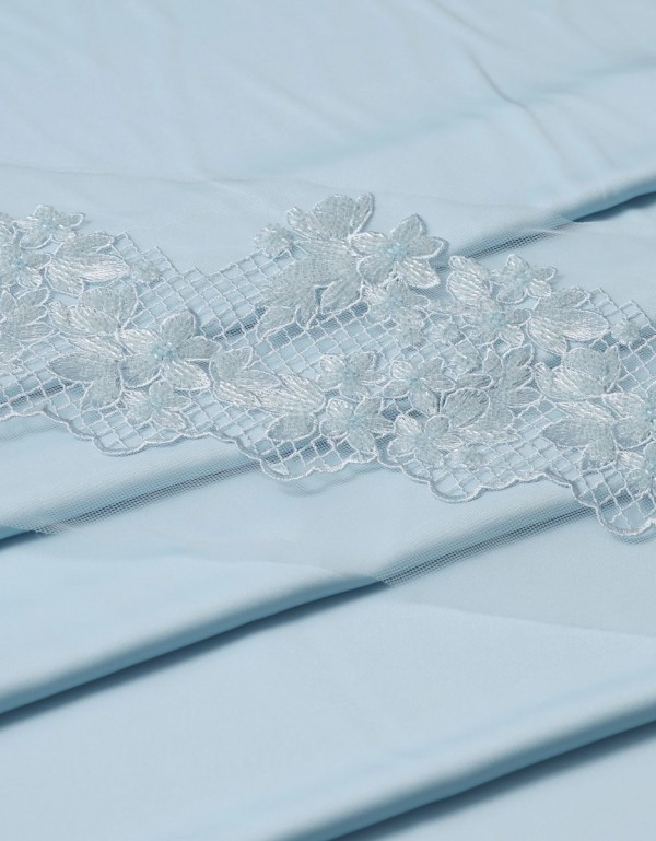 Gemline Lace Mix & Match - Baby Blue + Satin Baby Blue