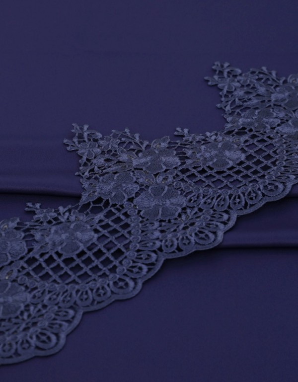 Border Lace Evelina Mix & Match - Navy Blue + Satin Navy Blue