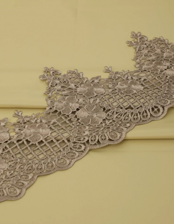 Border Lace Evelina Mix & Match - Sandy Brown + Satin Champagne