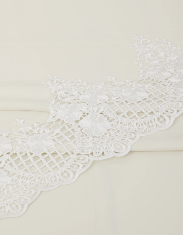 Border Lace Evelina Mix & Match - Off White + Satin Off White