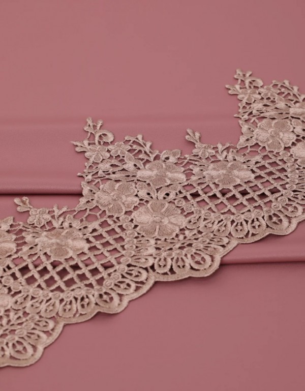 Border Lace Evelina Mix & Match - Dusty Pink + Satin Dark Dusty Pink