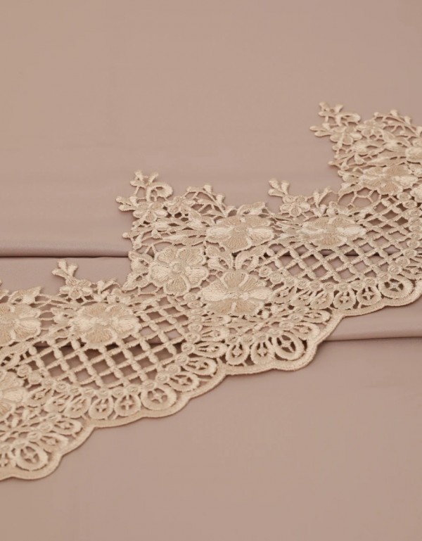 Border Lace Evelina Mix & Match - Nude + Satin Light Brown