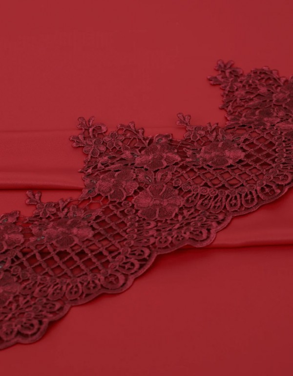 Border Lace Evelina Mix & Match - Maroon + Satin Red