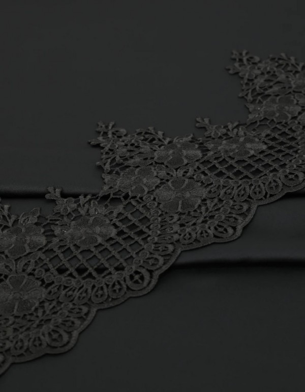 Border Lace Evelina Mix & Match - Black + Satin Black