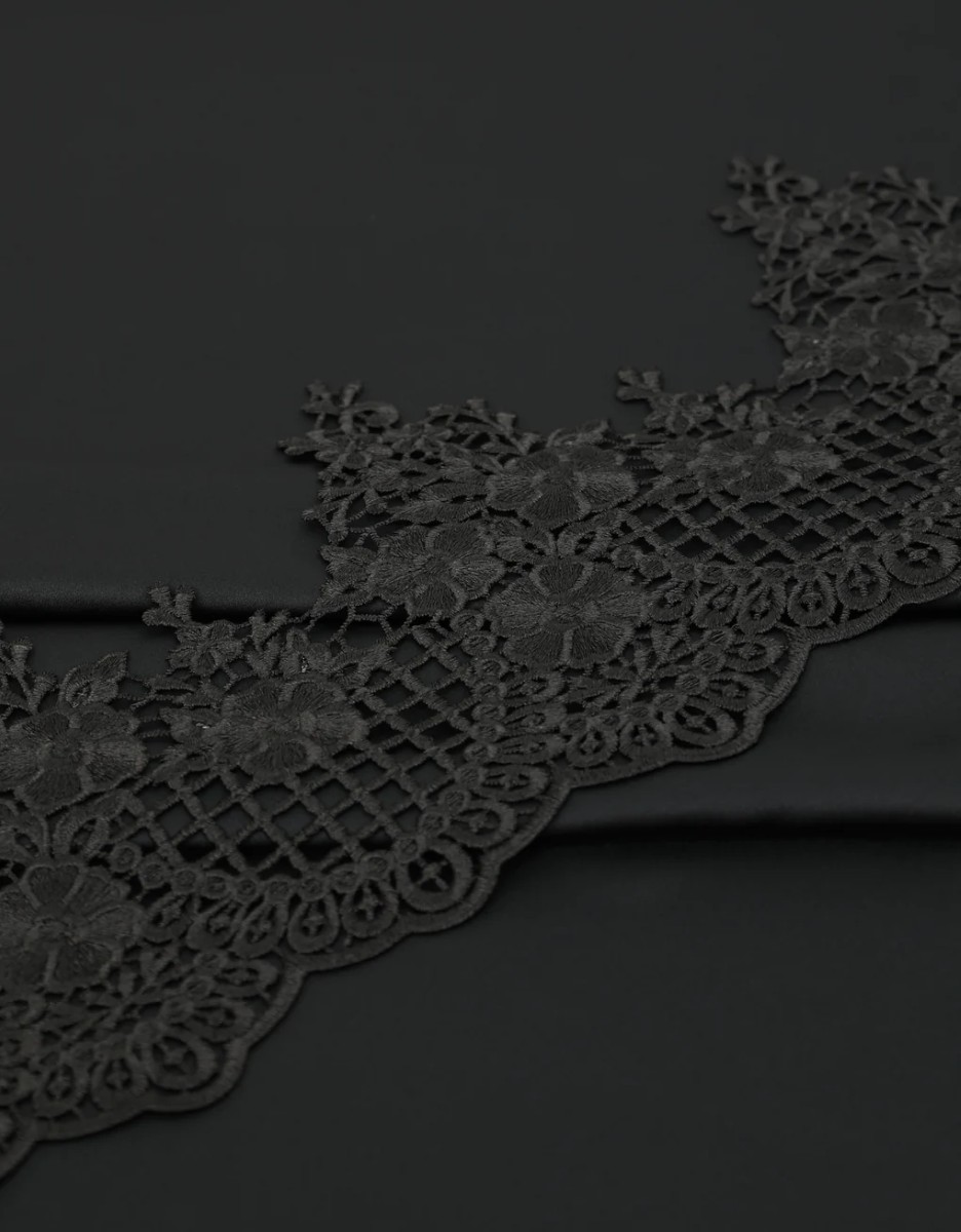 Border Lace Evelina Mix & Match - Black + Satin Black